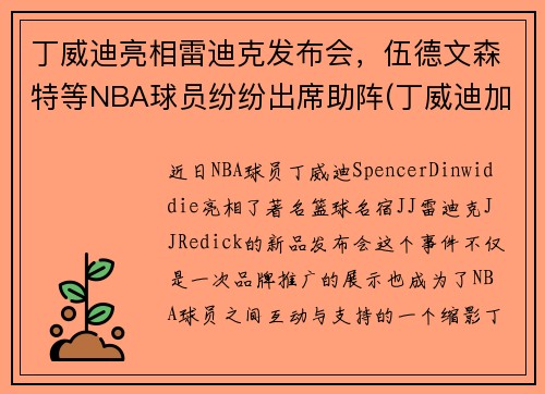 丁威迪亮相雷迪克发布会，伍德文森特等NBA球员纷纷出席助阵(丁威迪加盟湖人)